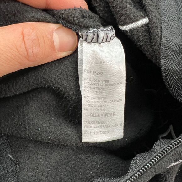 Disney Mickey One Piece Pajama Youth Girls S Small Zip Front Footless Hooded PJs - Picture 9 of 13